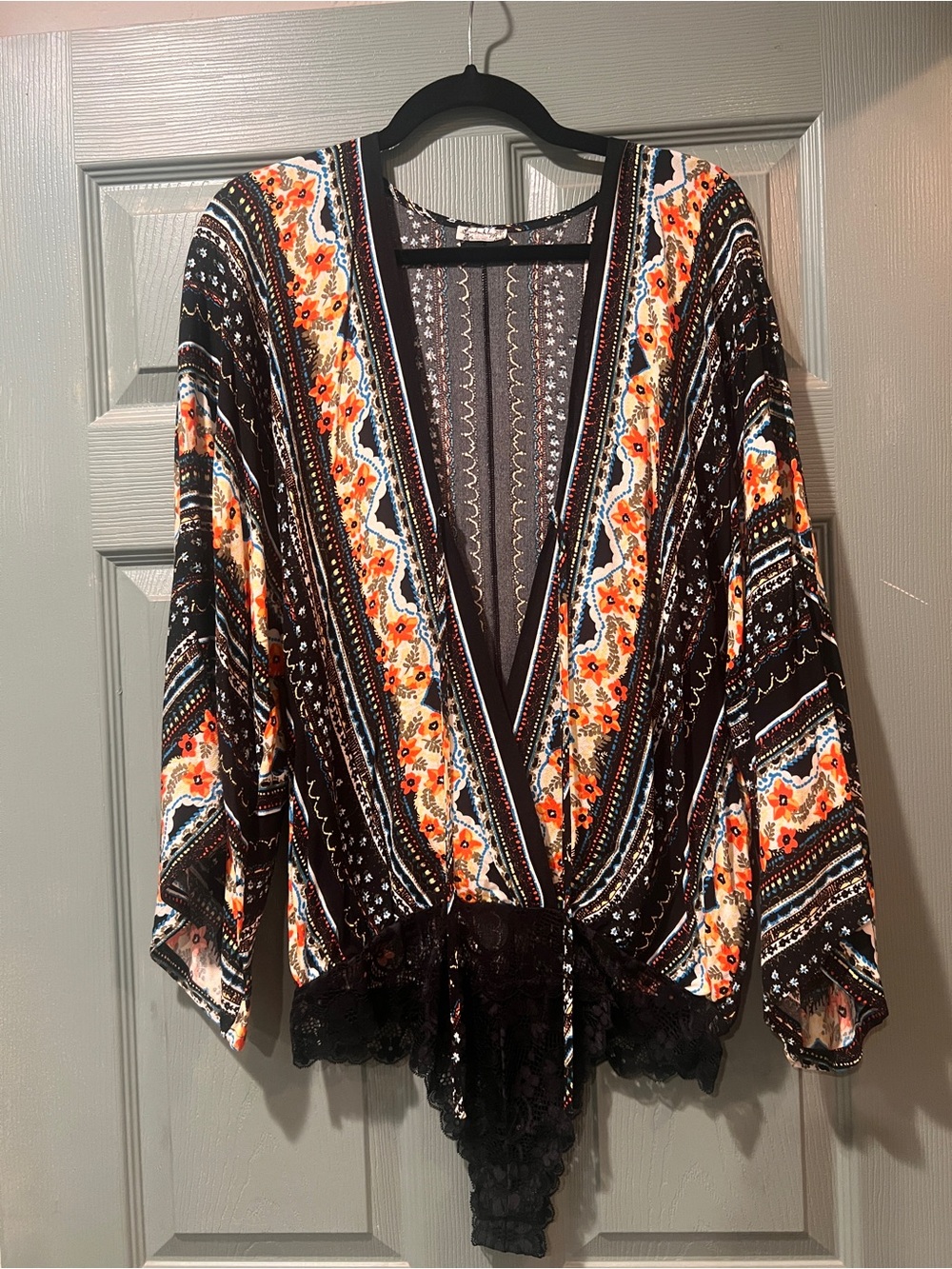 Free People For You Black Combo Bodysuit